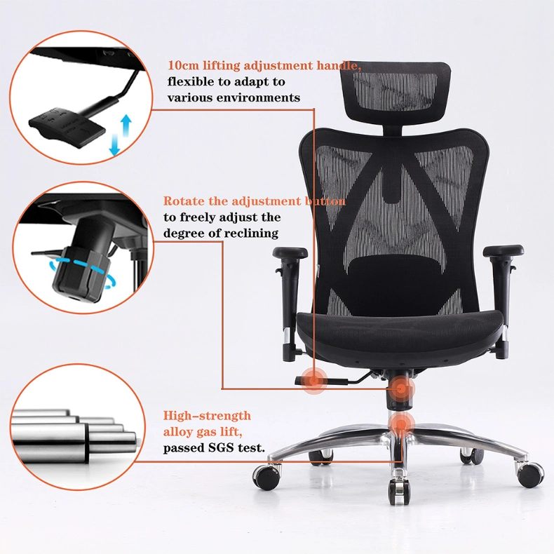 M57- Commercial Full Mesh Ergonomic Adjustable Softable Computer Executive Swivel High Back Boss Gray Office Chair