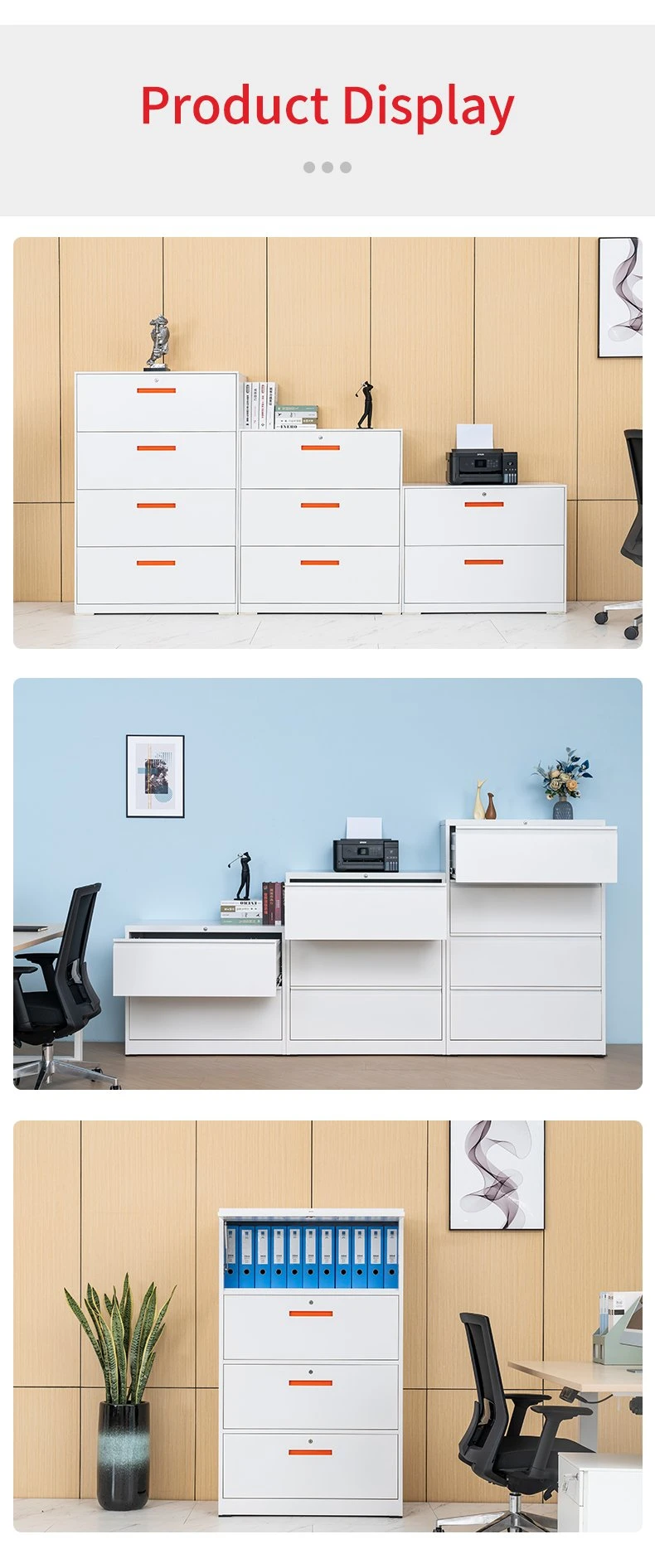 Hot Selling Office Furniture 4 Drawer Lateral Steel Filing Cabinet