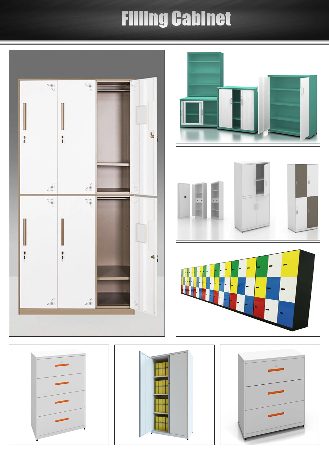 Modern Mobile Storage Cabinet Steel Storage Cabinet Filing Cabinet for Office School