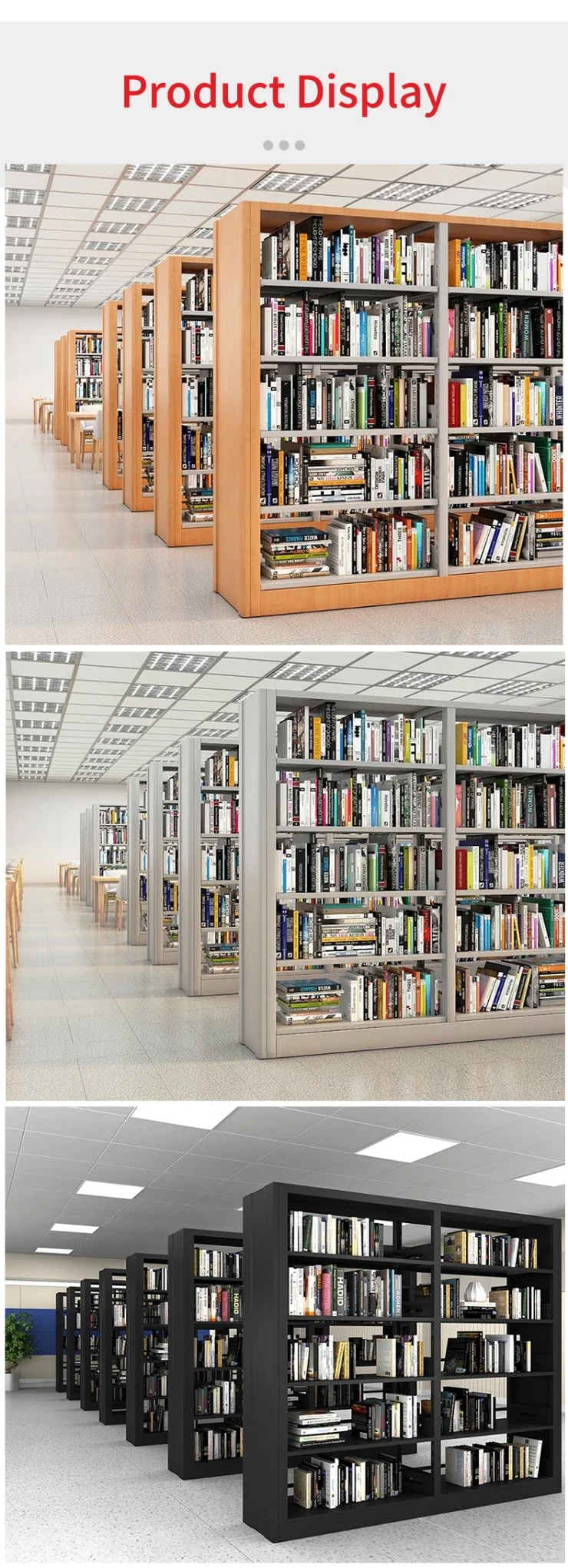 Single Unit Metal Bookshelf Double Face Shelf/Rack School Bookshelf