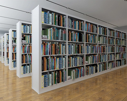 Modern Design Steel School Library Display Shelving Bookcase Wooden Bookshelf
