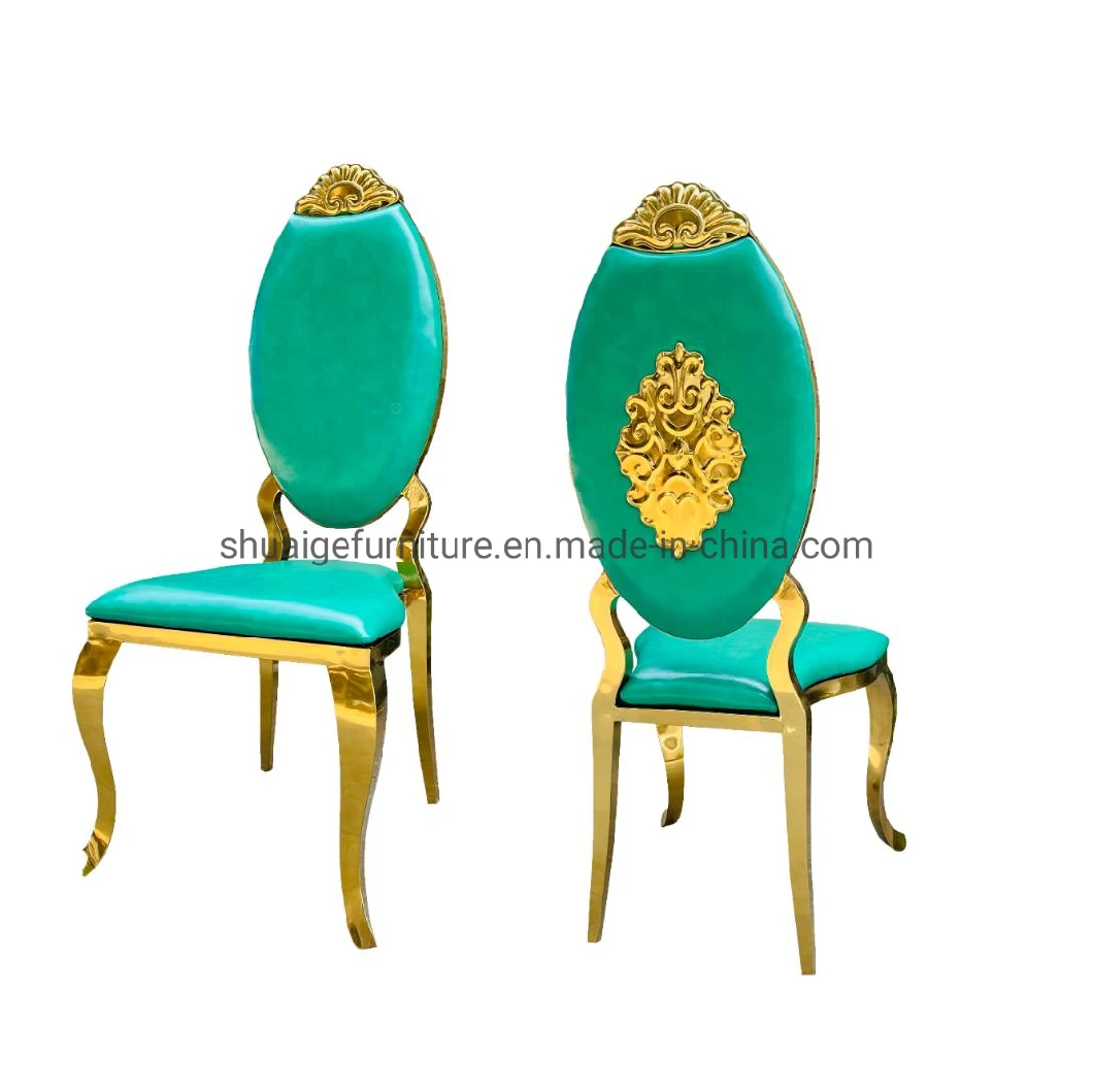 Hotel Banquet High Back Leather Wedding Chair with Back Flower
