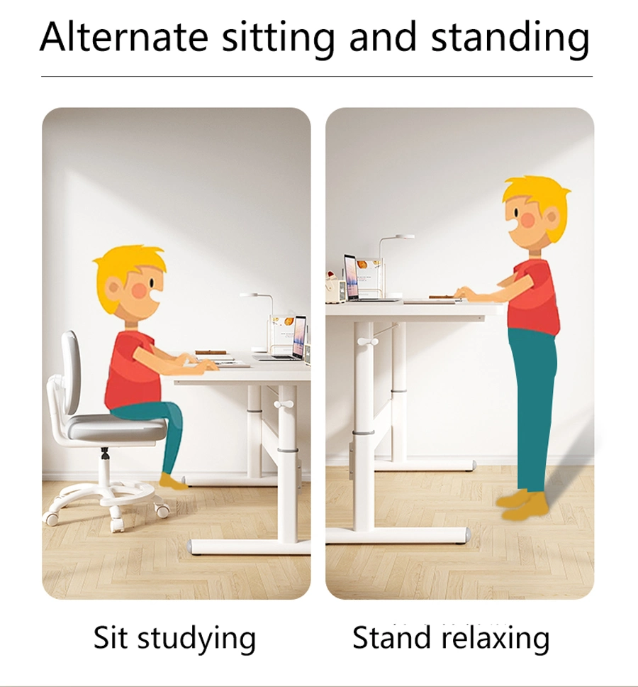 Sit Stand Modern High Quality Standing Desk Height Adjustable School Study Computer Desk for Home Office