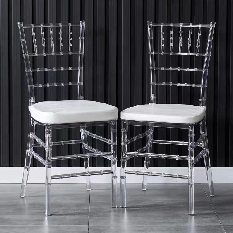 Clear Crystal Acrylic Banquet Wedding Dining Chiavari Crown Chair