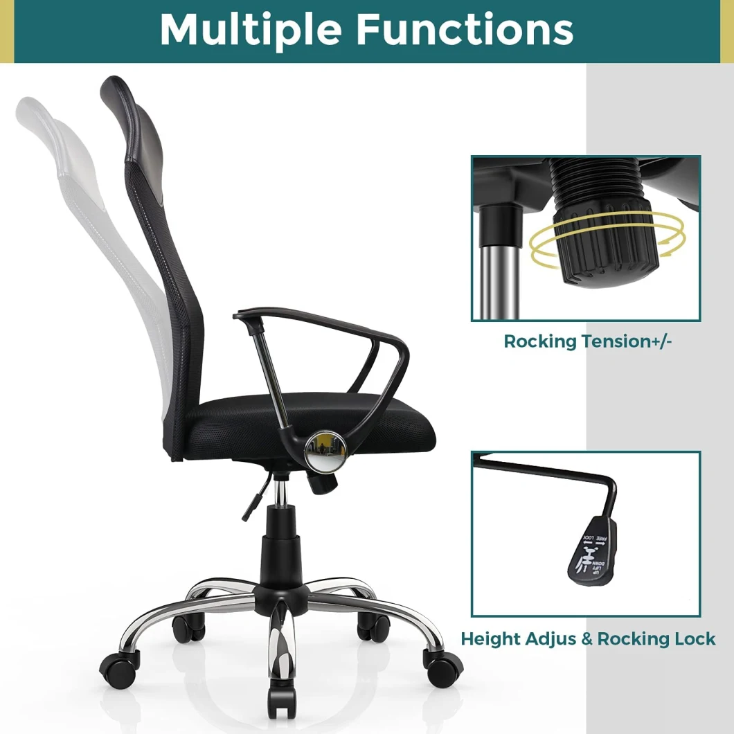 China Manufacturer Mesh with High Back Chromed Base Lifting Reclining Executive/Ergonomic Executive/Comfortable/Office Chair Price for Mesh/Swivel/Furniture