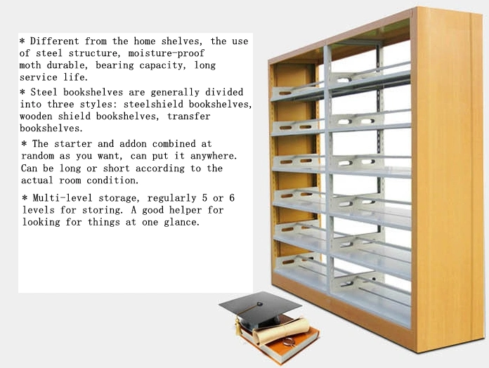 Factory Best Price Library Furniture Steel-Wood Book Shelf