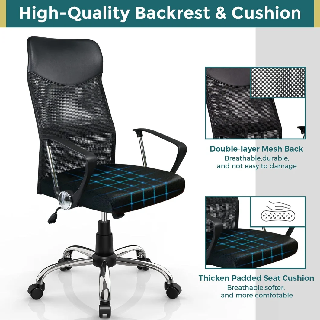 China Manufacturer Mesh with High Back Chromed Base Lifting Reclining Executive/Ergonomic Executive/Comfortable/Office Chair Price for Mesh/Swivel/Furniture