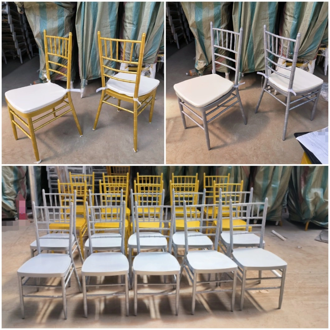 China Manufacturer Wholesale Outdoor/Indoor Modern Commercial Stackable Metal/Steel Tiffany/Chiavari Chair Price for Wedding/Banquet/Hote/Party/Event/Restaurant