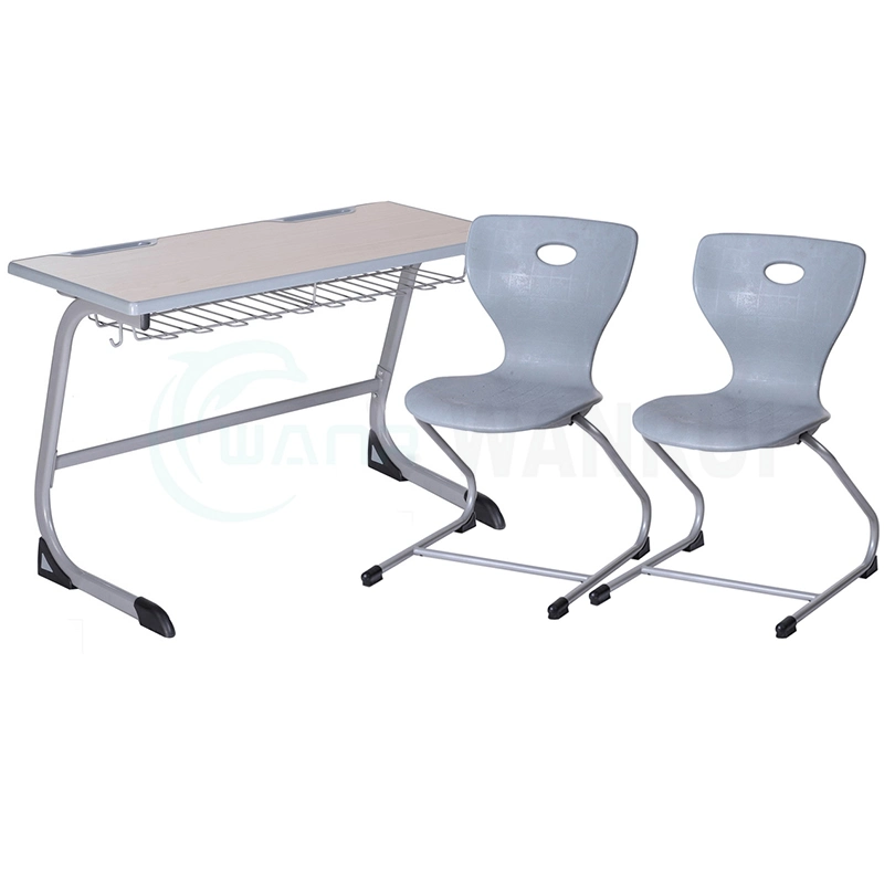 Simple Double Classroom Furniture School Student Desk and Chair