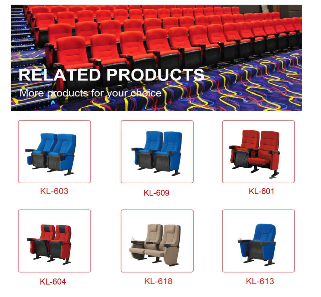 Folding Metal Auditorium Church Hall Chair for Theater Furniture (KL-658)