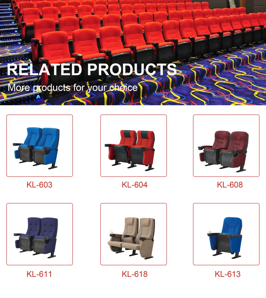 Wholesale Commercial Cinema Movie Folding Seating Chair (KL-601)