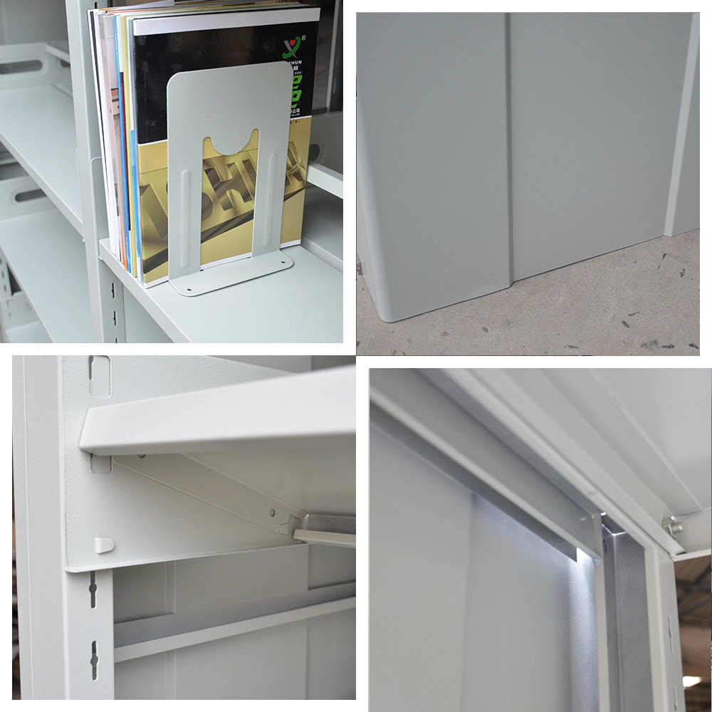 Double Sided Steel Bookshelves Metal School Library Book Shelf