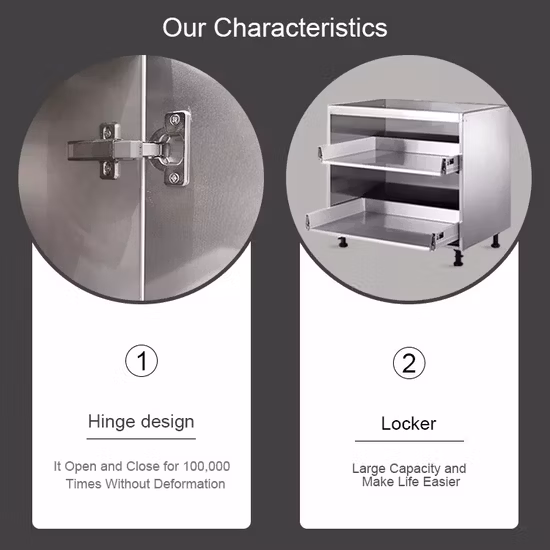 PA Modern Design Modular Metal 304 Stainless Steel Aluminum Outdoor Kitchen Cabinet for House Garden BBQ